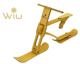 Wiu Winter Wood Snow Balance Bike, Sled Ski Bike, Natural Wood