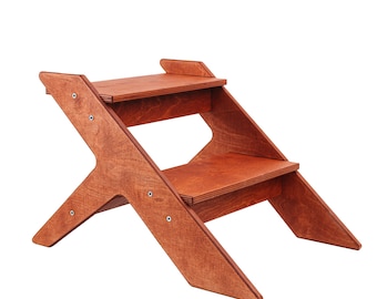 Versatile Wooden Step Stool, Dual-Height Design