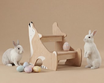 White Kids Step Stool, Learning Tower, Birch Plywood, Husky Design