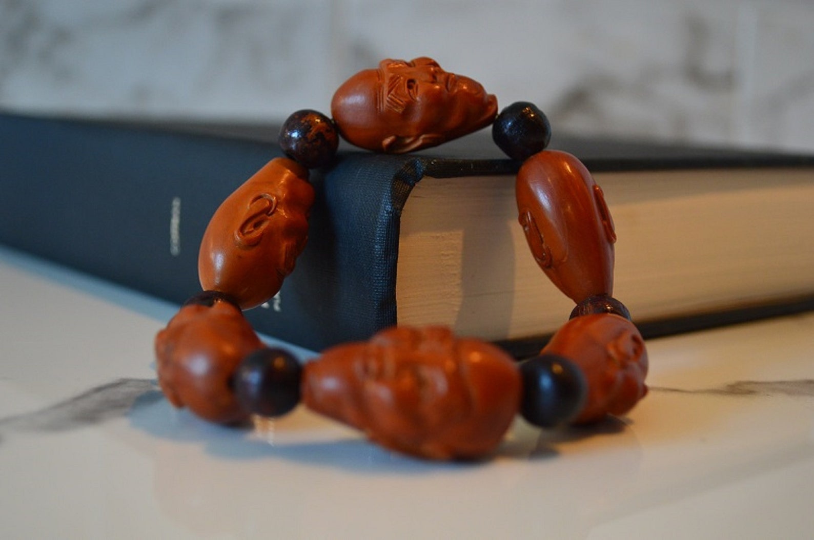 Buddhist Bracelet Monk Engraved a Meditation Bracelet Etsy
