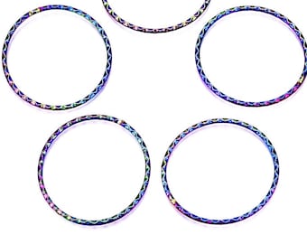 Rainbow Metal, Rainbow Hoops Linking Rings, for Making Hoop Earrings, Pendants, Decor, Little less than 2 inches