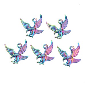 Rainbow Metal, American Eagle, 3d Pendant Thick Solid 304 Stainless Steel Pendant, about 1.5”,