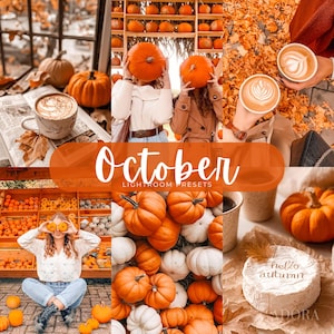 10 October Lightroom Presets, Fall Presets, Pumpkin Presets, Warm Autumn Filters, Cozy Orange Lightroom Presets, Mobile & Desktop