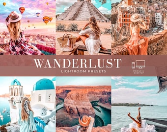 10 Wanderlust Lightroom Presets, Travel Presets, Vacation Presets, Summer Lightroom Presets, Blogger Presets, Mobile & Desktop Presets