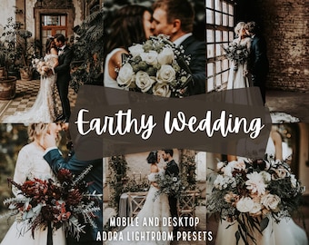 10 Earthy Wedding Presets Lightroom, Moody Wedding Presets, Mobile Presets, Couple Presets, Outdoor Presets, Luxury Wedding Presets