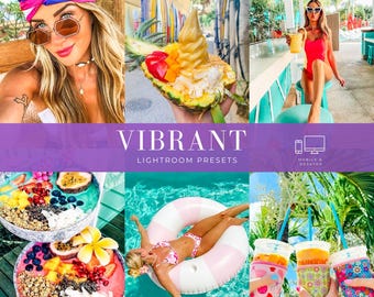 10 Vibrant Lightroom Presets | Colorful Photo Filters | Bright Summer Presets | Tropical Mobile & Desktop Lightroom Presets