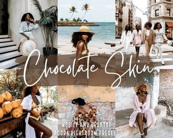 10 Black Girl Mobile Presets Lightroom, Black Skin Presets, Dark Tone Blogger Presets, Brown Skin Blogger Presets, Travel Selfie Presets