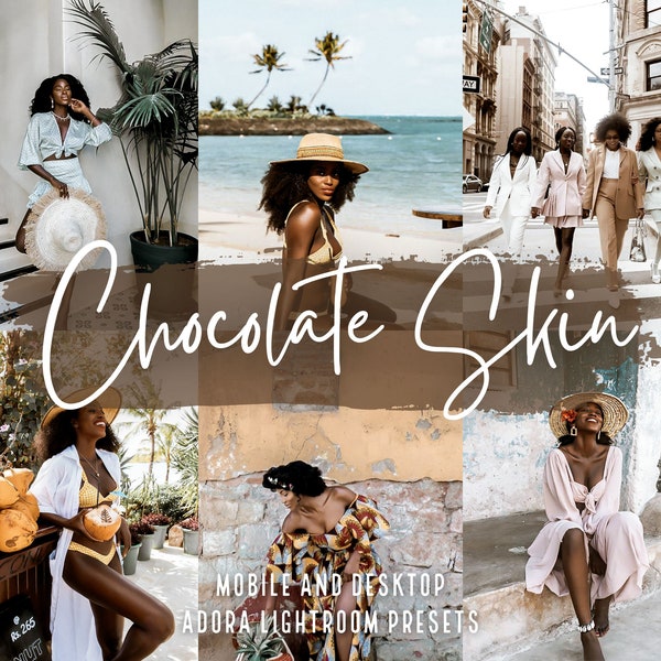 10 Black Girl Mobile Presets Lightroom, Black Skin Presets, Dark Tone Blogger Presets, Brown Skin Blogger Presets, Travel Selfie Presets
