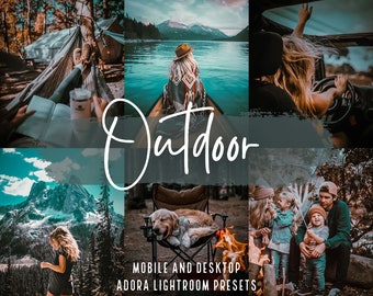 10 Outdoor Mobile Lightroom Presets Moody Hiking Blogger Presets Nature Dark Earthy Tones Adventure Influencer Desktop Presets Travel Dng
