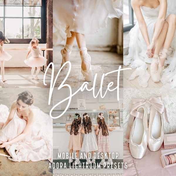 10 Ballet Mobile Presets Lightroom, Bright Ballerina Presets, Dance Studio Photo Editing, Light Airy Dancer Instagram Preset, Desktop Preset