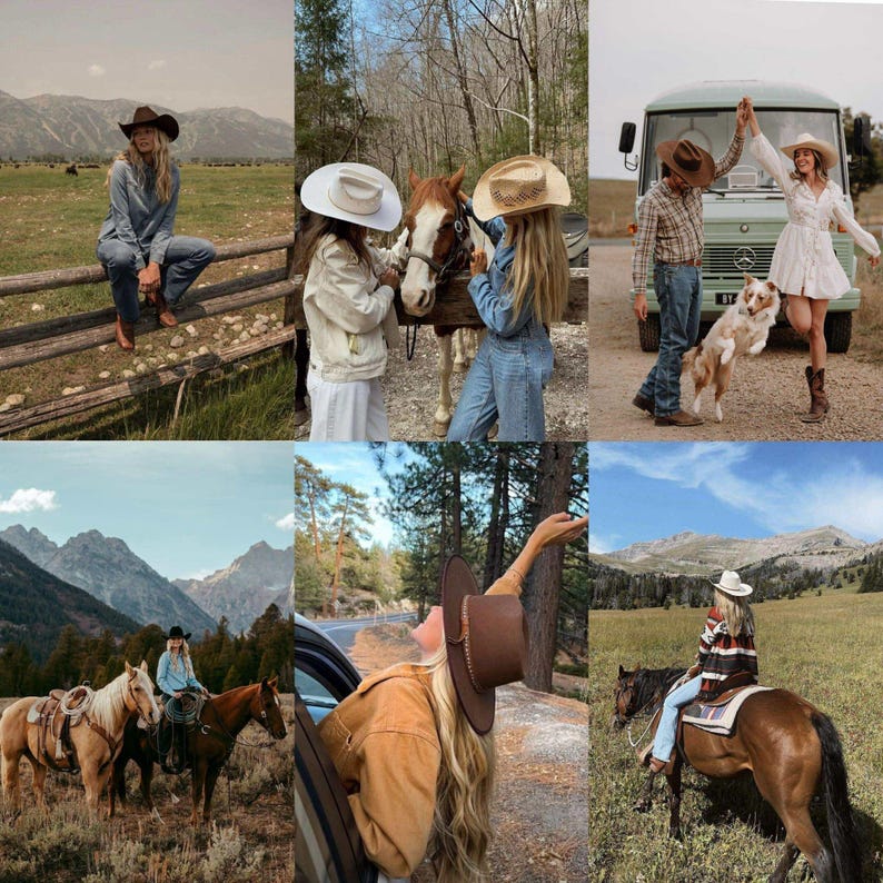 10 Western-Mädchen-Presets, Cowgirl Lightroom Mobile Presets, Pferde-Presets, Outdoor Cowboys Presets, Ranch-Fotografie, Warme goldene Stunde Bild 2