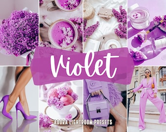 10 Violet Lightroom Presets, Purple Mobile Presets, Instagram Presets, Pastel Blogger Presets, Iphone Presets,  Desktop Presets, Aesthetic