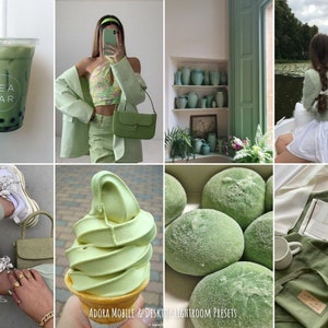 10 Matcha Preset Lightroom Mobile, Green Pastel Presets, Instagram Preset, Mint Travel Blogger, Summer Preset, Bright Airy Influencer Preset image 2