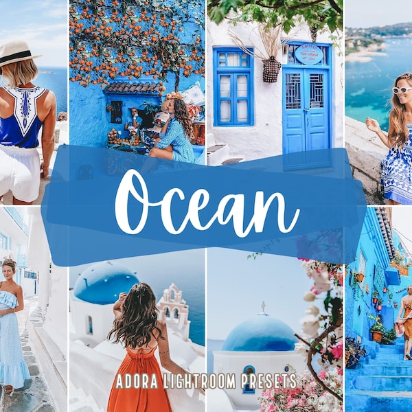 10 Ocean Lightroom Presets, Mobile and Desktop Presets, Instagram Presets, Bright Blue Travel Blogger Presets, Iphone Presets, Vsco Filters