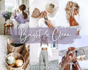 10 Bright and Clean Lightroom Presets, Light Airy Presets, Bright Blogger Indoor Natural Light Presets, Clean Influencer Instagram Presets