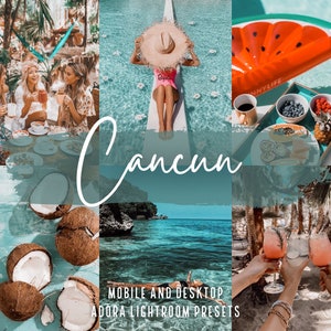 10 Cancun Lightroom-Voreinstellungen, Mobil & Desktop, helle Blogger-Voreinstellungen, Reise-Voreinstellungen, Sommer-Strand-Voreinstellungen, Color Pop-Instagram-Voreinstellungen Bild 1