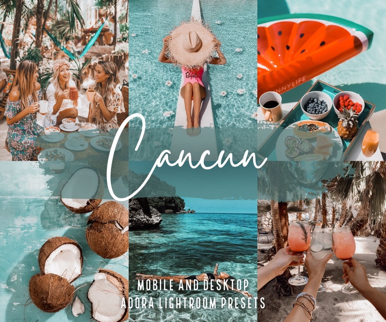 10 Cancun Lightroom-Voreinstellungen, Mobil & Desktop, helle Blogger-Voreinstellungen, Reise-Voreinstellungen, Sommer-Strand-Voreinstellungen, Color Pop-Instagram-Voreinstellungen Bild 1