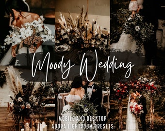 10 Stimmungsvolle Hochzeitsfotos Lightroom, Paar Presets, Mobile Presets, Professionelle Hochzeitsfotografie, Erdige Tonfilter, Elegante Hochzeit