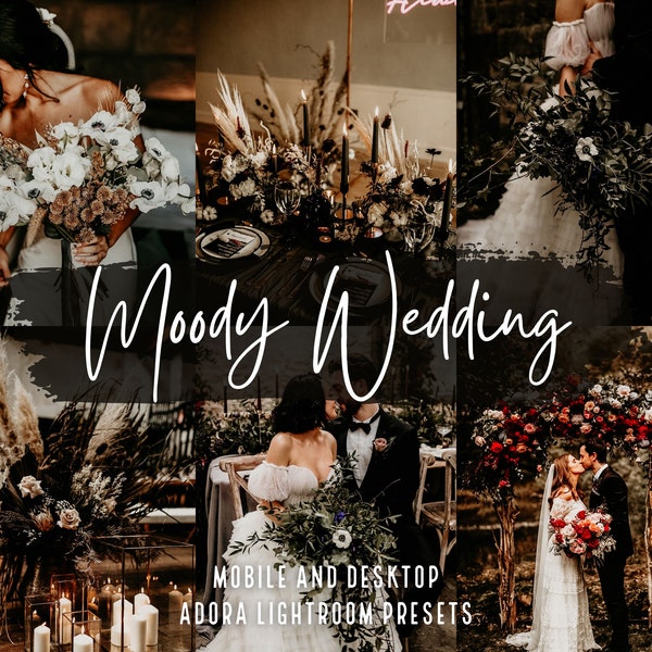 10 Moody Wedding Presets Lightroom, Couple Presets, Mobile Presets, Profesional Wedding Photography, Earthy tone Filter, Elegant Wedding