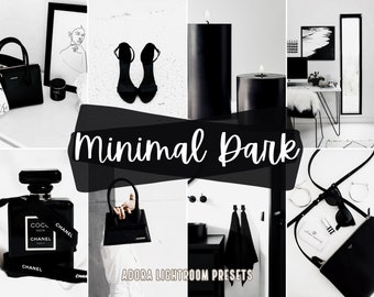 10 Minimal Black Mobile Presets Lightroom, sauberer Innenbereich hell Blogger Lightroom Preset, Produktfotografie, Instagram Preset, Moody Preset