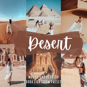 10 Desert Presets Lightroom, Travel Blogger Presets, Wanderlust Prestes, Egypt Presets, Desert Presets, Instagram Presets, Warm Blogger