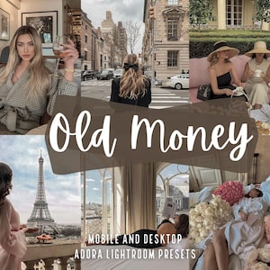 10 Old Money Lightroom Presets, Luxury Presets, Aesthetic Blogger Presets, Beige Tone Presets, Instagram Presets, Travel Presets, Dng