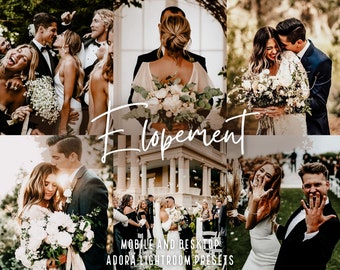 10 Elopement Lightroom Presets, Mobile & Desktop Presets, Wedding Presets, Bridal Photography, Engagement Presets, Bright Couple Preset