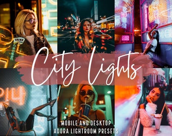 10 City Lights Presets Lightroom Mobile and Desktop Presets Cyberpunk Dark Moody Presets Tokyo Night Blogger Presets Neon Influencer Preset