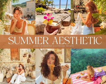 10 Summer Lightroom Presets, Warm Aesthetic Presets, Beach Presets, Mobile & Desktop Presets, Travel Presets, Instagram Presets for Bloggers