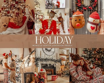 10 Holiday Lightroom Presets Mobile, Warm Christmas Presets, Xmas Photo Filter, Merry Christmas Presets, Festive Presets, Mobile & Desktop
