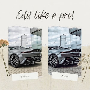 10 Autos Lightroom-Voreinstellungen für Mobilgeräte und Desktops Luxus-Instagram-Voreinstellungen Stimmungsvolle Autorennen-Voreinstellungen Automobilästhetische Auto-Voreinstellungen Fahrzeug Bild 5