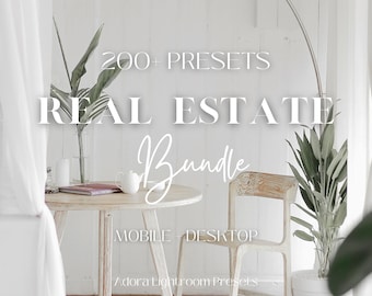 200 Real Estate Lightroom Mobile Bundle Presets, Mobile Destop Bright Clean Indoor Home Presets, Interior Design Photography, Light Airy