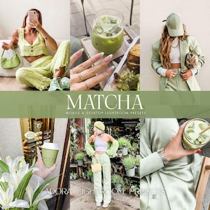 10種類のグリーンプリセット Lightroom、抹茶プリセット、明るいプリセット、Instagramプリセット、Bloggerプリセット、美的プリセット、モバイル＆デスクトップ