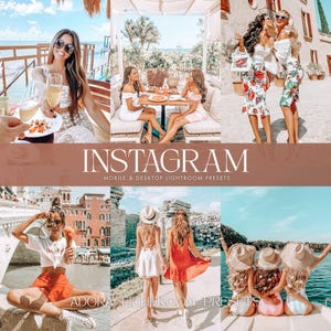 10 Instagram Mobile Presets Lightroom, Blogger Presets, Aesthetic Presets, Lifestyle Presets, Bright Influencer Presets, Travel Presets
