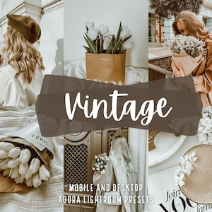 10 Vintage Preset Lightroom, Instagram Presets, Mobile Presets, Aesthetic Presets, Luxury Presets, Beige Blogger Presets, Natural Presets