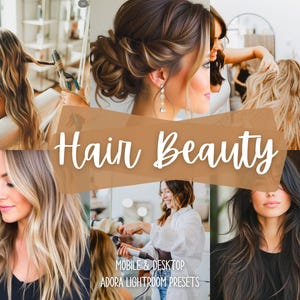 10 Hairstylist Presets Lightroom, Hair Presets, Salon Presets, Model Presets, Hair Style Presets, Beauty Blogger Presets, Mobile Presets