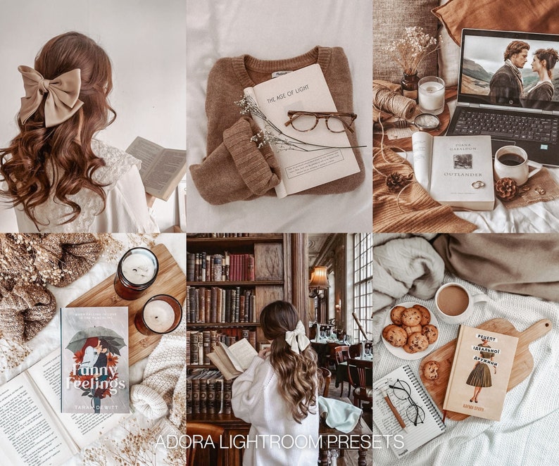 10 Bookstagram Lightroom Presets, Mobile and Desktop Presets, Warm Academia Filter, Aesthetic Presets, Book Presets, Instagram Preset, Vsco image 3