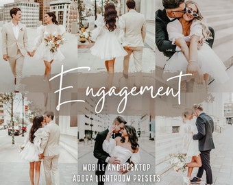 10 préréglages Lightroom fiançailles pour mobile et ordinateur de bureau Préréglages légers et aérés pour couple Préréglages doux pour mariage Instagram Préréglages lumineux pour influenceurs Boho