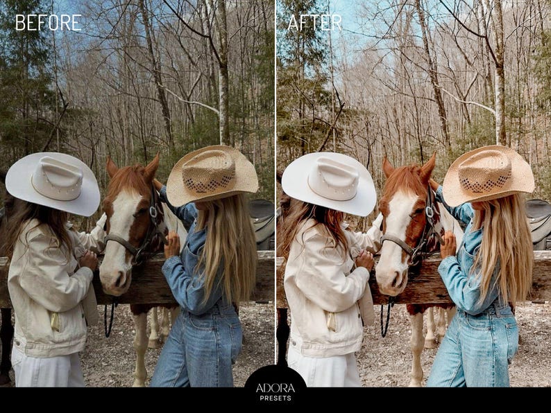 10 Western-Mädchen-Presets, Cowgirl Lightroom Mobile Presets, Pferde-Presets, Outdoor Cowboys Presets, Ranch-Fotografie, Warme goldene Stunde Bild 5