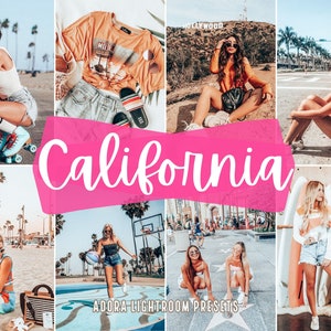 10 California Presets Lightroom, Summer Aesthetic Presets, Vibrant Blogger Presets, Summer Presets, Influencer Preset, Bright Presets