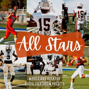 10 presetów Lightroom dla piłki nożnej, presety sportowe, presety mobilne i stacjonarne, presety dla sportowców, presety dla piłki nożnej i baseballu, edycja zdjęć NFL