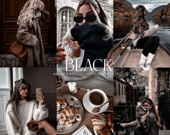 10 Black Lightroom Presets, Dark Presets for Influencers, Mobile & Desktop Presets, Luxury Presets, Lifestyle Presets, Moody Presets