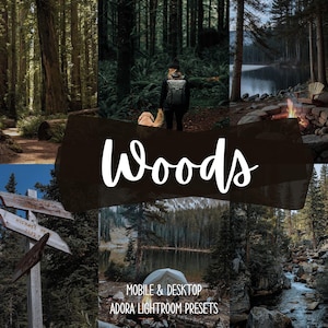 10 Woods Presets Lightroom, Moody Nature Presets, Hiking Presets, Camping Presets, Outdoor Presets, Travel Blogger Presets, Adventure Preset