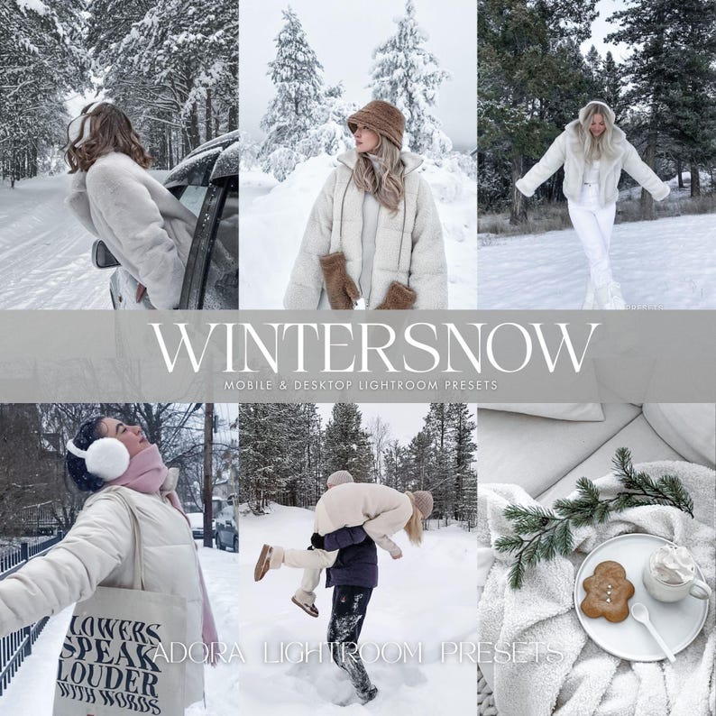 10 WINTER Lightroom Presets, Snow Presets, Bright Christmas Presets, Holiday Preset, Cozy Winter Presets, Outdoor Presets, Mobile & Desktop image 1