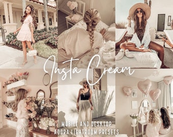 10 Insta Cream Mobile Presets Lightroom, Family Presets, Beige Blogger Presets, Creamy Tone Influencer Presets, Fashion  Instagram Presets