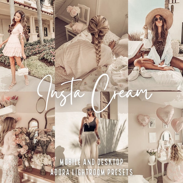 10 Insta Cream Mobile Presets Lightroom, Family Presets, Beige Blogger Presets, Creamy Tone Influencer Presets, Fashion  Instagram Presets