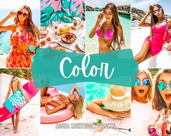 10 Color Mobile Presets Lightroom, Vibrant Blogger Presets, Bright Summer Presets, Travel Presets, Instagram Presets, Beach Presets,