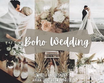 10 Wedding Lightroom Presets, Cream Wedding Presets, Luxury Couple Presets, Beige Presets, Bohemian Presets, Boho Presets, Wedding Filters