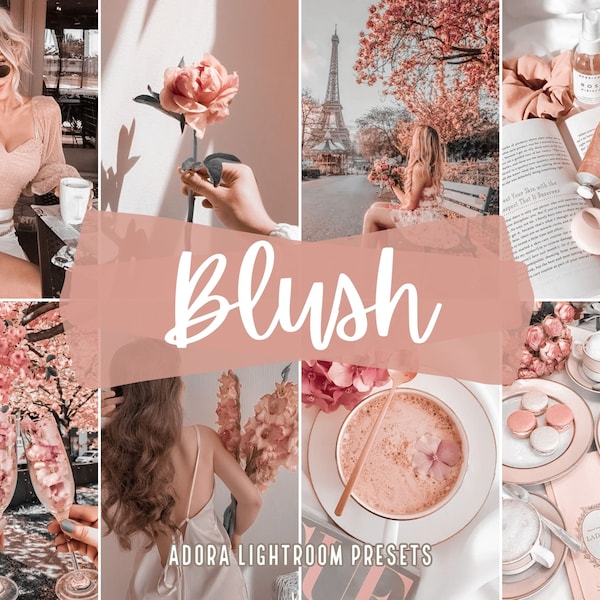10 Blush Presets Mobile Lightroom, Light Pink Presets, Pastel Blogger Presets, Instagram Presets, Rose Gold Iphone Presets, Desktop Presets