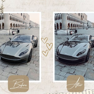 10 Autos Lightroom-Voreinstellungen für Mobilgeräte und Desktops Luxus-Instagram-Voreinstellungen Stimmungsvolle Autorennen-Voreinstellungen Automobilästhetische Auto-Voreinstellungen Fahrzeug Bild 8